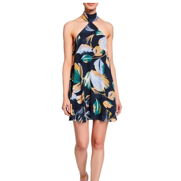 Amanda Uprichard "Queens" Tropical Halter Dress small beach summer vacation - Picture 1 of 6